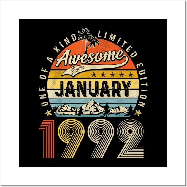 Awesome Since January 1992 Vintage 31st Birthday Wall Art by Mhoon 